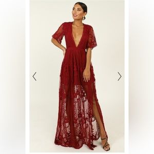 NEW with tags Show Po Love Spell Maxi Dress in Wine Size S